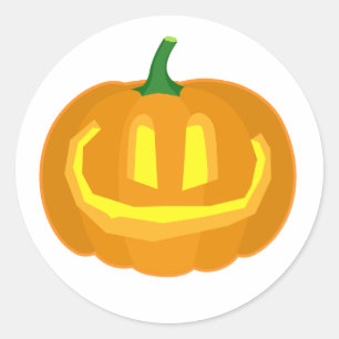 Simple Carved Pumpkin Runder Aufkleber