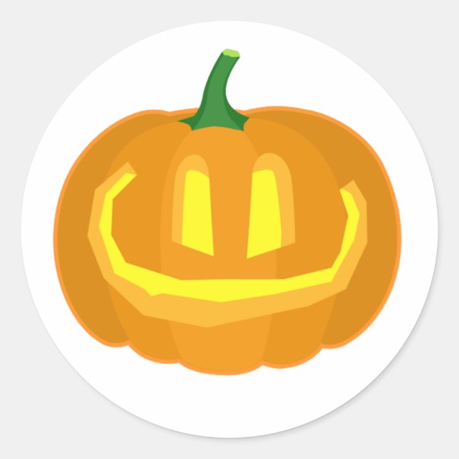 Simple Carved Pumpkin Runder Aufkleber (Vorderseite)