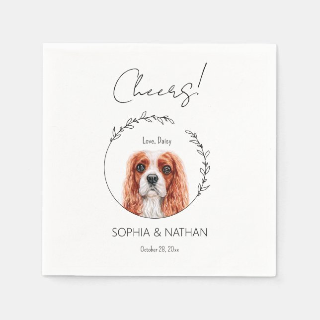 Simple Cavalier Dog Wedding Cocktail Napkins Serviette (Vorderseite)