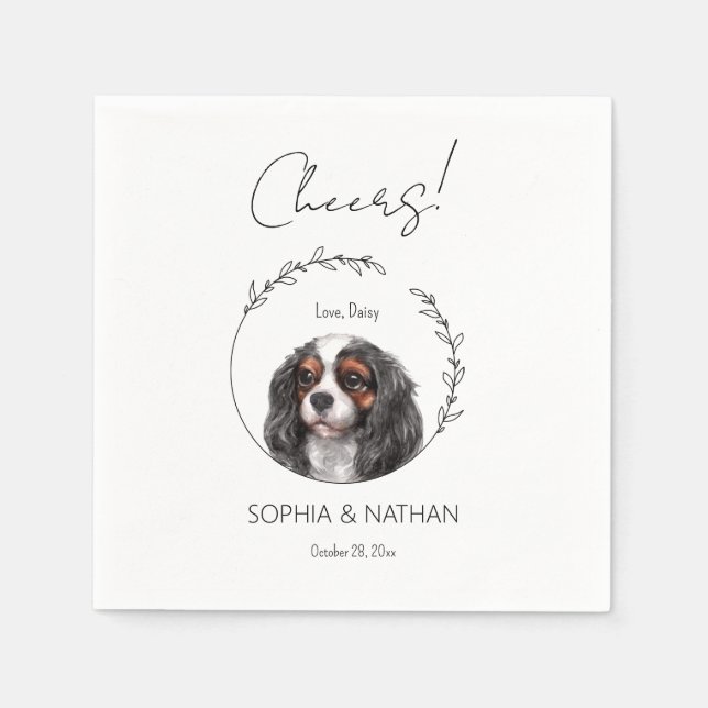 Simple Cavalier Dog Wedding Cocktail Napkins Serviette (Vorderseite)