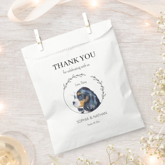 Simple Cavalier Dog Wedding Danke, dass Sie für di Geschenktütchen (Ausgeschnitten)