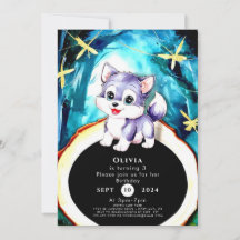 Simple Charm Wolf Birthday