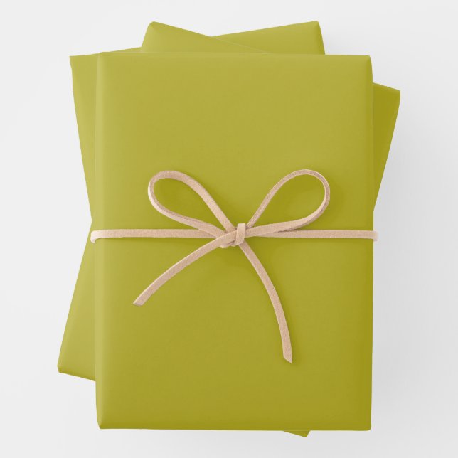 Simple Chartreuse Green Solid Plain Color Geschenkpapier Set (Beispiel)