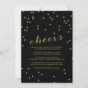 Simple Cheers Confetti Weihnachts-Party Einladung