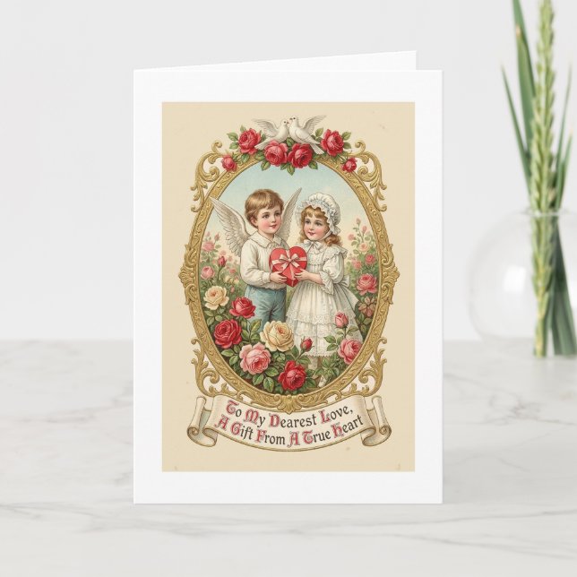 Simple Cherub Love Card Karte (Vorderseite)