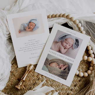 Simple Chic Baby Photo Announcement Card Einladung
