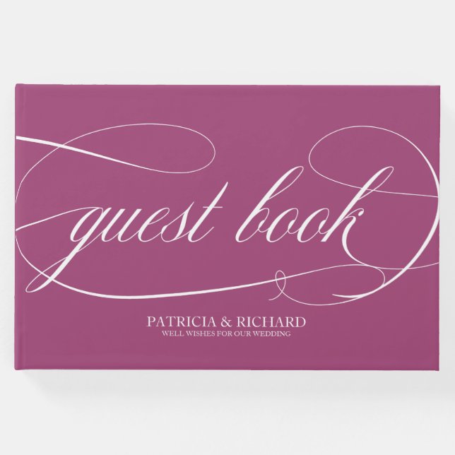 Simple Chic Cassis Wedding Gästebuch (Vorderseite)