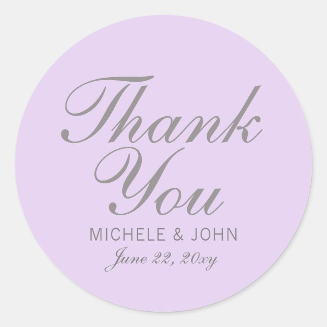 Simple Chic Lilac Danke, dass Sie Sticker (Vorderseite)