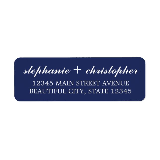 Simple Chic Minimalistisch Navy Blue Script Typogr (Vorne)