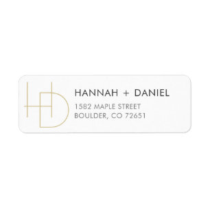 Simple Chic Monogram Wedding Rücksendeadresse