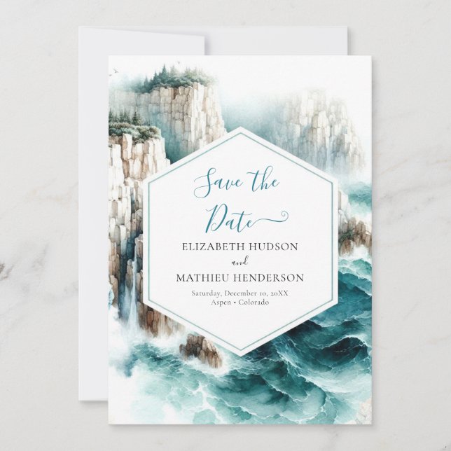Simple Chic Nautical Wedding Save The Date (Vorderseite)