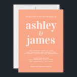 Simple Chic Typografy Cantaloupe Orange Wedding Einladung<br><div class="desc">Einfache und schicke Hochzeitseinladung mit weißer, stilvoller, eleganter und moderner Typografie auf kantaloupe-orangefarbenem Hintergrund. Fügen Sie einfach Ihre Hochzeitsdetails hinzu. Exklusiv für Sie entworfen von Happy Dolphin Studio. Wenn Sie Hilfe oder passende Produkte benötigen, kontaktieren Sie uns bitte unter happydolphinstudio@outlook.com. Wir helfen Ihnen gerne, Ihre Hochzeit zum schönsten Tag zu...</div>