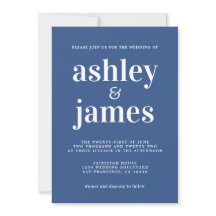 Simple Chic Typografy Classic Blue Wedding