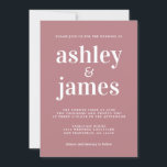 Simple Chic Typografy Dusty Rose Wedding Einladung<br><div class="desc">Einfache und schicke Hochzeitseinladung mit weißer stilvoller, eleganter und moderner Typografie auf staubigen Rose. Fügen Sie einfach Ihre Hochzeitsdetails hinzu. Exklusiv für Sie entworfen von Happy Dolphin Studio. Wenn Sie Hilfe oder passende Produkte benötigen, kontaktieren Sie uns bitte unter happydolphinstudio@outlook.com. Wir helfen Ihnen gerne, Ihre Hochzeit zum schönsten Tag zu...</div>