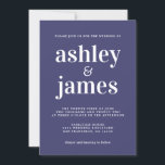 Simple Chic Typografy Navy Blue Wedding Einladung<br><div class="desc">Einfache und schicke Hochzeitseinladung mit weißer stilvoller, eleganter und moderner Typografie auf marineblau-blauem Hintergrund. Fügen Sie einfach Ihre Hochzeitsdetails hinzu. Exklusiv für Sie entworfen von Happy Dolphin Studio. Wenn Sie Hilfe oder passende Produkte benötigen, kontaktieren Sie uns bitte unter happydolphinstudio@outlook.com. Wir helfen Ihnen gerne, Ihre Hochzeit zum schönsten Tag zu...</div>