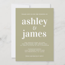 Simple Chic Typografy Sage Green Wedding