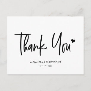 Simple Chic Typografy Vielen Dank Wedding Vendor Postkarte