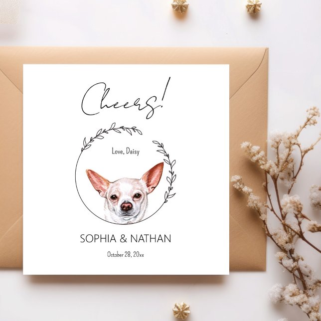 Simple Chihuahua Dog Wedding Cocktail Napkins Serviette (Von Creator hochgeladen)