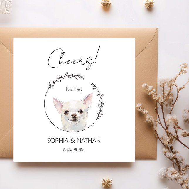 Simple Chihuahua Dog Wedding Cocktail Napkins Serviette (Von Creator hochgeladen)