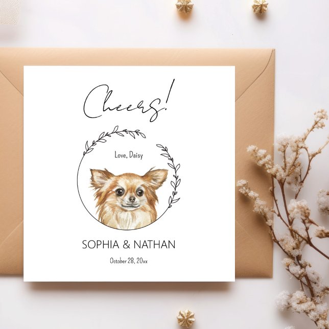 Simple Chihuahua Dog Wedding Cocktail Napkins Serviette (Von Creator hochgeladen)