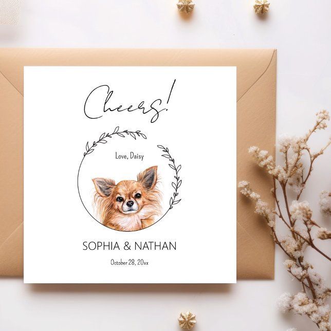 Simple Chihuahua Dog Wedding Cocktail Napkins Serviette (Von Creator hochgeladen)
