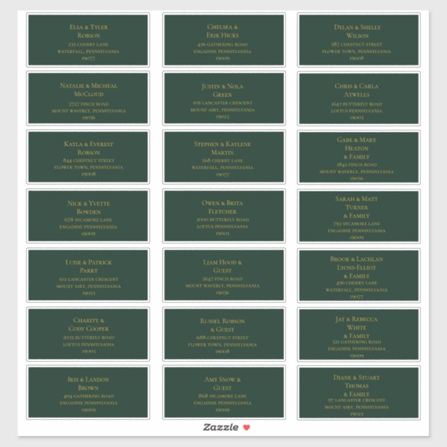 Simple Christmas Green | Guest Address Labels (Blatt)