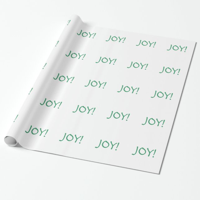 Simple Christmas Joy Holiday Green Schriftart Geschenkpapier (Ungerollt)