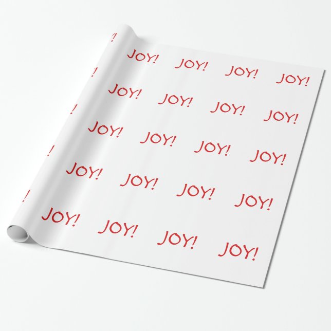 Simple Christmas Joy Holiday Red Schriftart Geschenkpapier (Ungerollt)