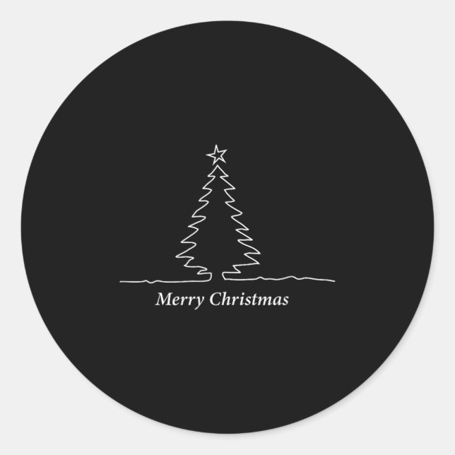 Simple Christmas Tree Men, Women, Kids, Family Mat Runder Aufkleber (Vorderseite)