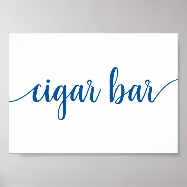 Simple Cigar Bar | French Blue Any Event Sign Poster (Vorne)