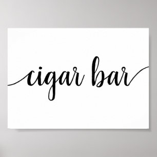 Simple Cigar Bar   Schwarzes Skript Jedes Ereignis Poster