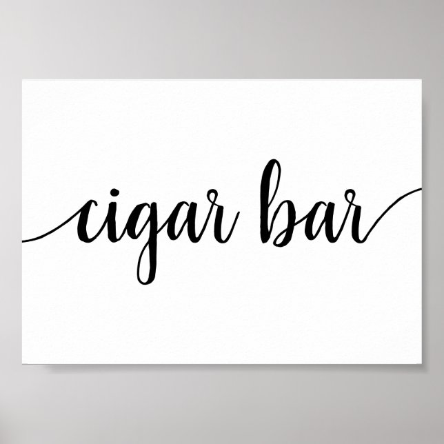 Simple Cigar Bar | Schwarzes Skript Jedes Ereignis Poster (Vorne)