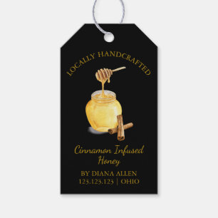 Simple Cinnamon Infused Honey Hang Tag l Black Geschenkanhänger