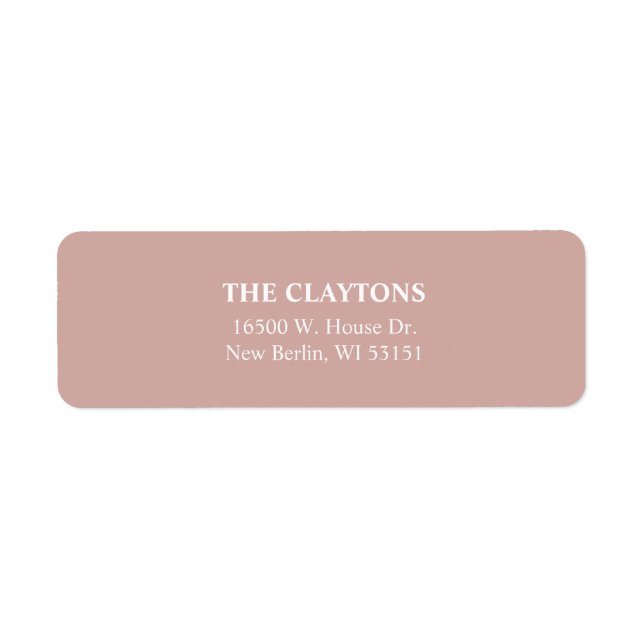 Simple Cinnamon Rose Rücksendeadressen-Aufkleber (Vorne)