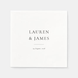 Simple Classic Couples Name & Date Wedding Serviette