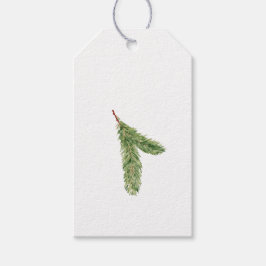 Simple Classic Evergreen Christmas Tree Branch Geschenkanhänger