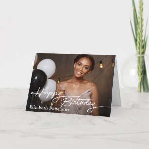 Simple Classic Happy Birthday Foto Feiertagskarte