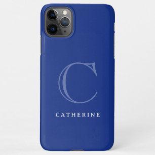 Simple Classic Royal Blue Script Monogram iPhone 11Pro Max Hülle