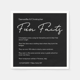 SImple Classic Schwarz-weißer Hochzeitspass Serviette