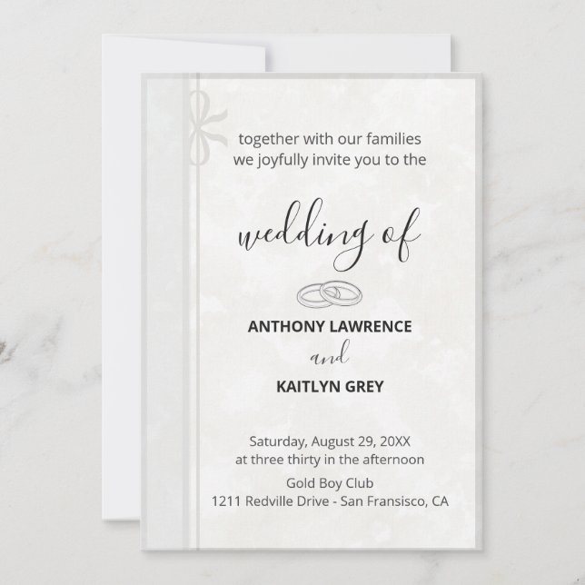 Simple Classic Wedding Invitation – Custom Einladung (Vorderseite)