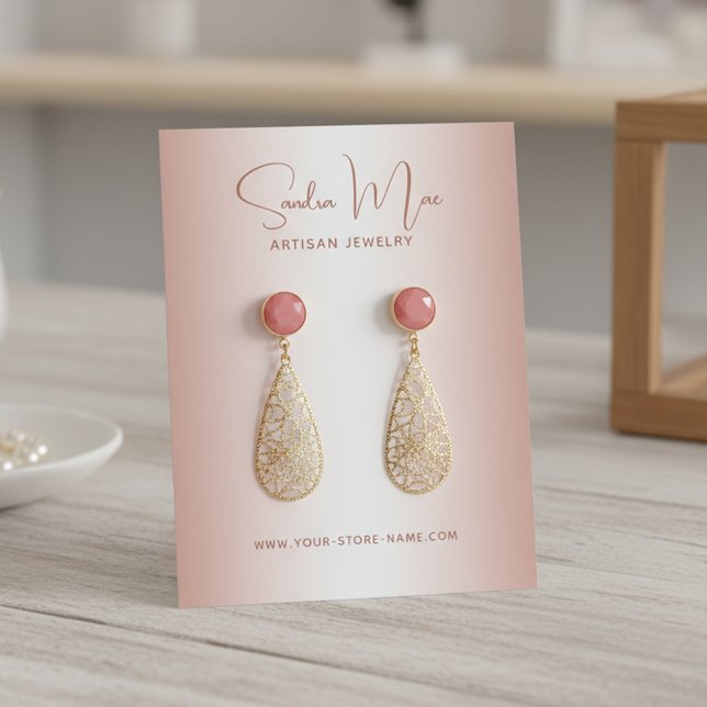 Simple Classy Minimalist Jewelry Display Card Visitenkarte (Von Creator hochgeladen)