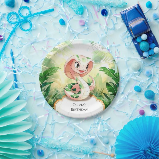 Simple Cobra Snake Birthday Pappteller (Party)