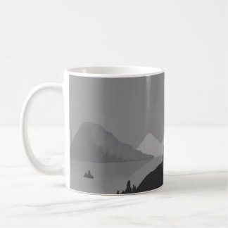 Simple coffee mug with gray mountain landscape kaffeetasse
