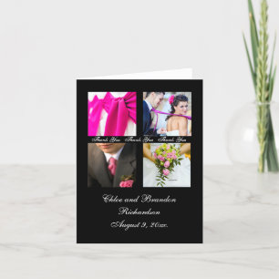 Simple Collage Thank You Card (black) Dankeskarte