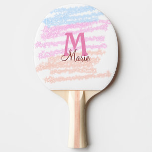 Simple colorful glitter sparkle add name monogram tischtennis schläger