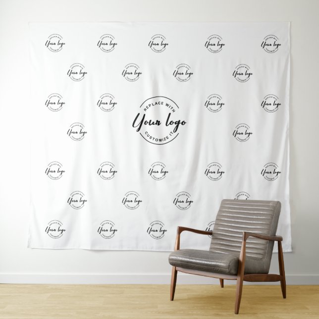 Simple Company Logo backdrop step and repeat Wandteppich (Beispiel (Horizontal))