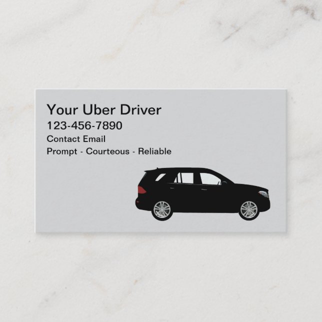 Simple Cool Uber Driver SUV Business Cards Visitenkarte (Vorderseite)