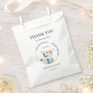 Simple Corgi Dog Wedding Vielen Dank für Ihre Unte Geschenktütchen