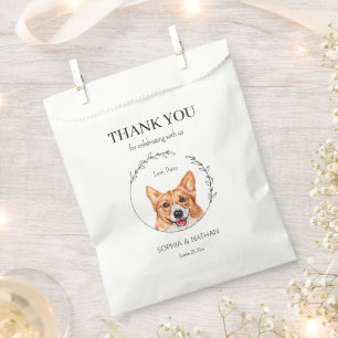 Simple Corgi Dog Wedding Vielen Dank für Ihre Unte Geschenktütchen
