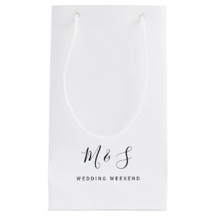 Simple Couple Initials Wedding Weekend Vielen Dank Kleine Geschenktüte
